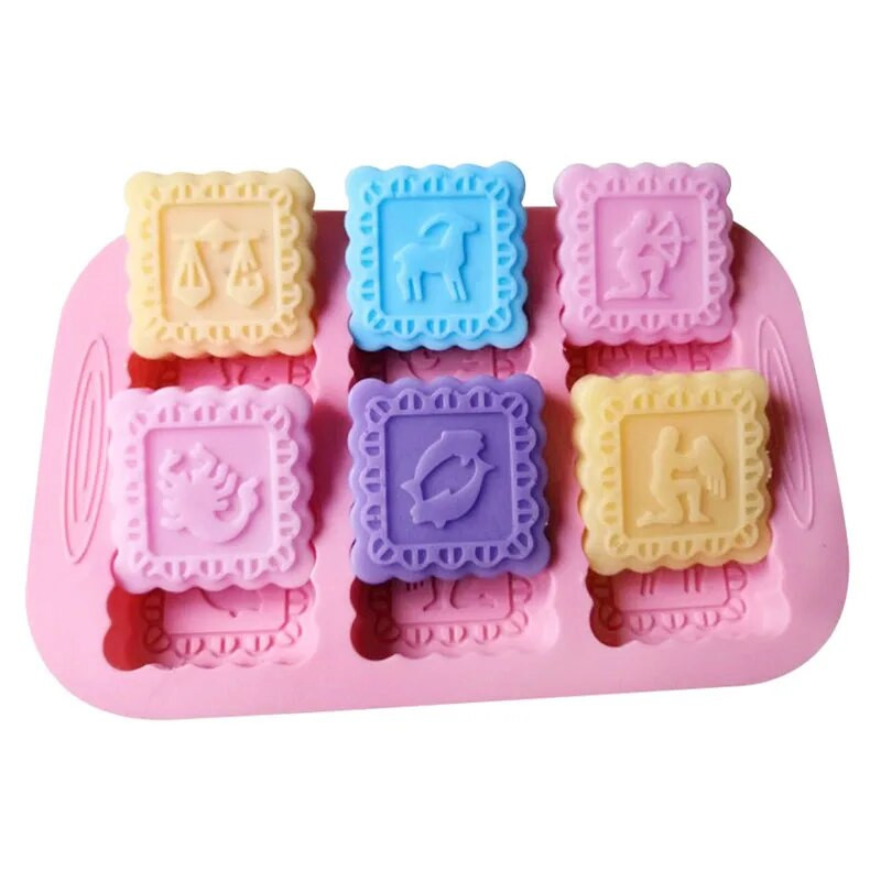 12 Constellations Shape Craft Art Silikona ziepju veidnes Amatniecības veidnes, labākās ar rokām darinātas ziepju veidnes dāvanām — ziepju gatavošanas piederumi