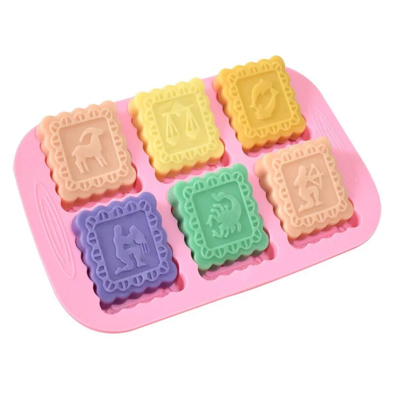 12 Constellations Shape Craft Art Silikona ziepju veidnes Amatniecības veidnes, labākās ar rokām darinātas ziepju veidnes dāvanām — ziepju gatavošanas piederumi