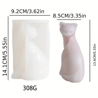 Didelė abstrakti katės silikoninė žvakių forma „pasidaryk pats“ aromaterapinis gipso muilo dervos formos amatai, vestuvių namų dekoravimo dovanos