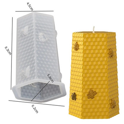 DIY šūnveida sveču veidne aromterapijas sveču ģipša veidne 3D bišu strops silikona sveķu ziepju veidne ar rokām gatavota mājas amatniecības dekorēšana