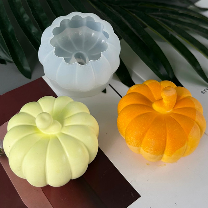 DIY ķirbju sveču silikona veidne Helovīna Lieldienu aromātu sveču izgatavošana ar rokām gatavotu ziepju ģipša veidnes Amatniecības liešanas veidnes mājas dekors