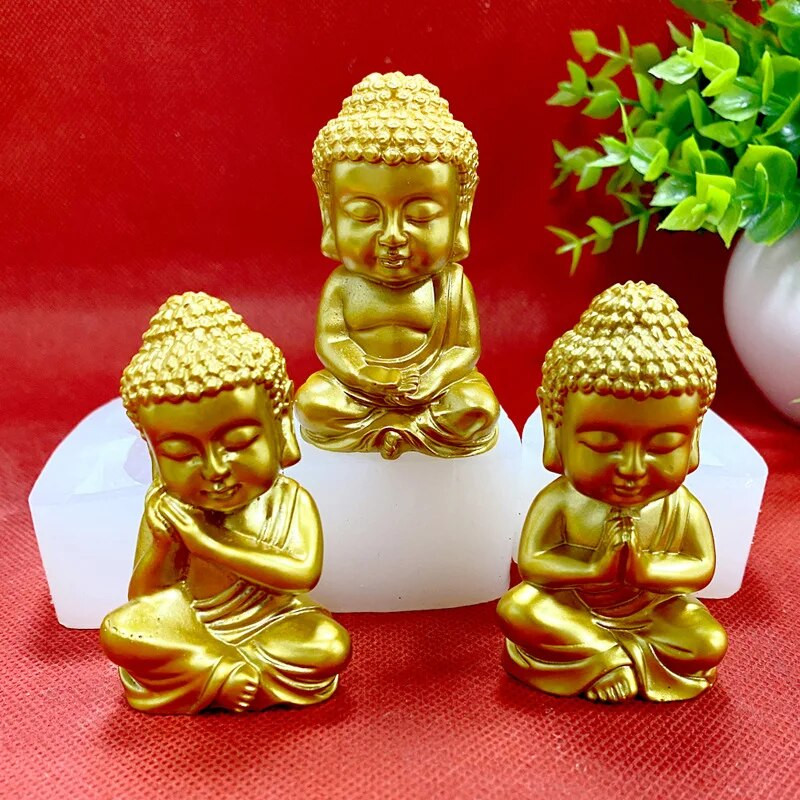 3D Buddha szilikon gyertyaforma templom Maitreya Buddha kézműves gipsz epoxigyanta készítési kellékek barkács kézzel készített gyertyakészítő készlet