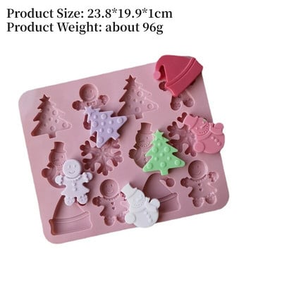 12Cavities Kalėdų sniego senelio eglutės šokoladinio torto forma Šventinis dekoravimas virtuvės kepimo įrankiai rankų darbo muilo žvakė silikoninė forma