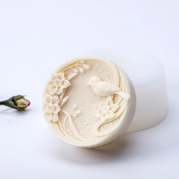 Силиконова форма за ръчно изработен сапун с кръгла форма Цветя от божур Роза Форми за приготвяне на сапун