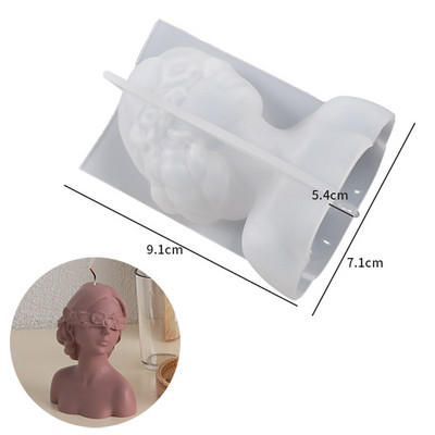 Mājas amatniecība Meiteņu silikona sveču veidnes DIY Rose ar aizsietām acīm Sieviešu aromāts Gpysum Mājas dekors Sieviešu galvas mākslas sveču veidnes