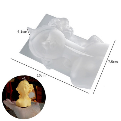 Mājas amatniecība Meiteņu silikona sveču veidnes DIY Rose ar aizsietām acīm Sieviešu aromāts Gpysum Mājas dekors Sieviešu galvas mākslas sveču veidnes