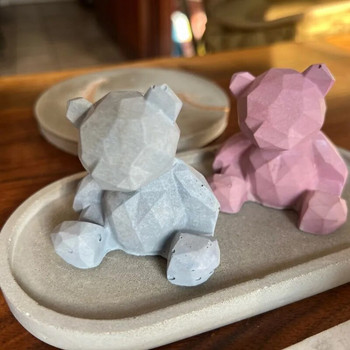 3D стерео мечка Силиконова форма Направи си сам Форма за свещ във формата на животно Ръчно изработени гипсови принадлежности за приготвяне на сапун Шоколадова торта Великденско зайче Яйце