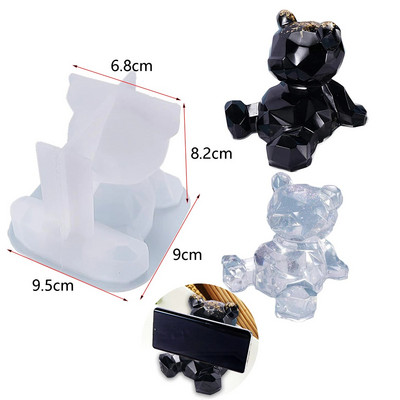 3D Stereo medvjed Silikonski kalup DIY kalup za svijeće u obliku životinje Ručno izrađeni pribor za izradu sapuna od gipsa Čokoladna torta Jaje Uskrsnog zeca