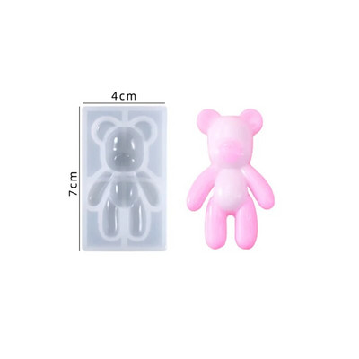 3D Stereo medvjed Silikonski kalup DIY kalup za svijeće u obliku životinje Ručno izrađeni pribor za izradu sapuna od gipsa Čokoladna torta Jaje Uskrsnog zeca