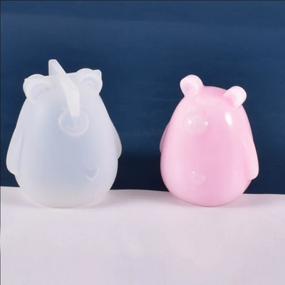 3D Stereo medvjed Silikonski kalup DIY kalup za svijeće u obliku životinje Ručno izrađeni pribor za izradu sapuna od gipsa Čokoladna torta Jaje Uskrsnog zeca