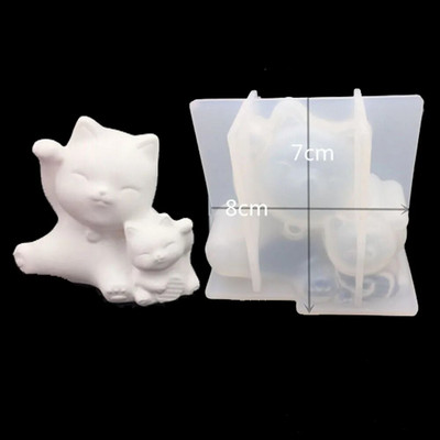 3D Stereo medvjed Silikonski kalup DIY kalup za svijeće u obliku životinje Ručno izrađeni pribor za izradu sapuna od gipsa Čokoladna torta Jaje Uskrsnog zeca