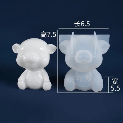 3D Stereo medvjed Silikonski kalup DIY kalup za svijeće u obliku životinje Ručno izrađeni pribor za izradu sapuna od gipsa Čokoladna torta Jaje Uskrsnog zeca