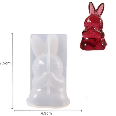 3D Stereo medvjed Silikonski kalup DIY kalup za svijeće u obliku životinje Ručno izrađeni pribor za izradu sapuna od gipsa Čokoladna torta Jaje Uskrsnog zeca