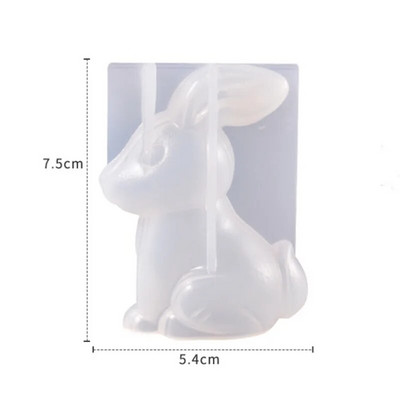 3D Stereo medvjed Silikonski kalup DIY kalup za svijeće u obliku životinje Ručno izrađeni pribor za izradu sapuna od gipsa Čokoladna torta Jaje Uskrsnog zeca