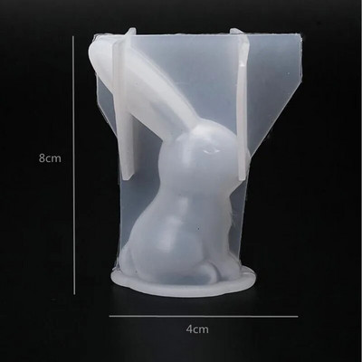 3D Stereo medvjed Silikonski kalup DIY kalup za svijeće u obliku životinje Ručno izrađeni pribor za izradu sapuna od gipsa Čokoladna torta Jaje Uskrsnog zeca