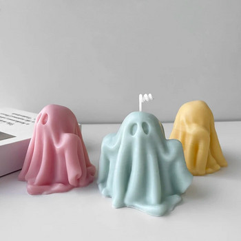 DIY Halloween Ghost Candle Mold σιλικόνης Aromatherapy Κερί Γύψος Χειροποίητο Σαπούνι Καλούπι Αποκριάτικη Διακόσμηση
