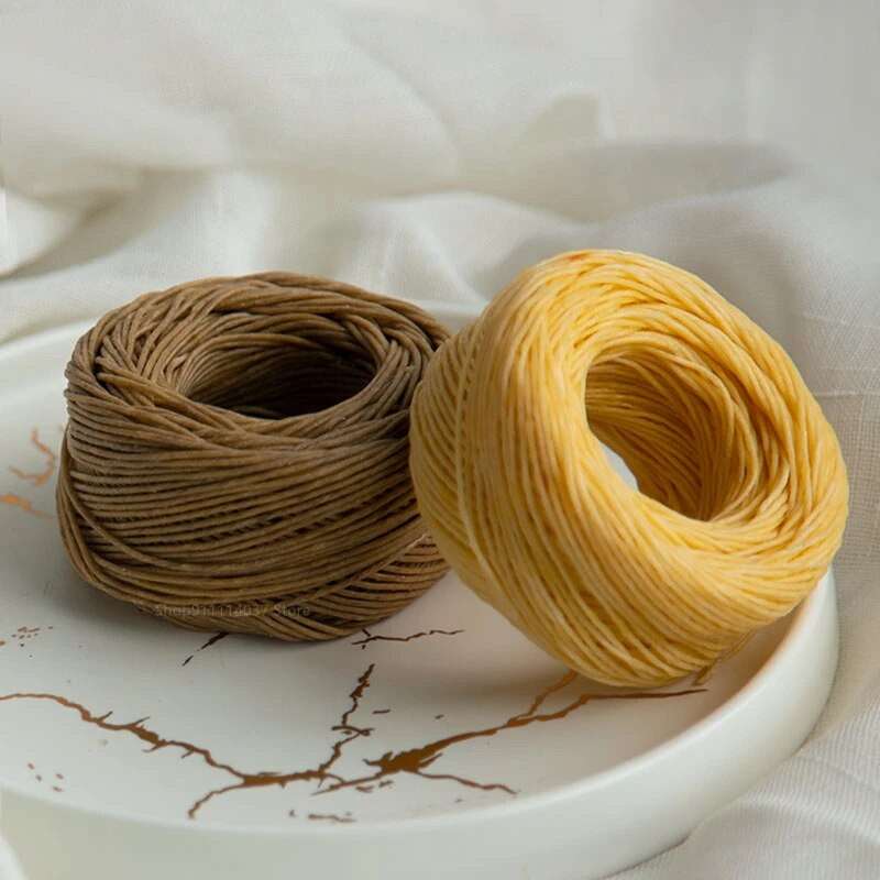 60M 1,2MM Candle Wick természetes zsineg viasz kendermag tiszta méhviasszal barkácsolás gyertyákhoz Wicks születésnapi karácsonyi gyertyakészítés dekor