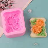 Margrietiņas lapu ziepes silikona veidne DIY augu ziedu sveču sveķu ģipša izgatavošanas rīks Taisnstūra šokolādes kūkas veidne mājas dekorēšanai