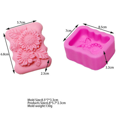 Margrietiņas lapu ziepes silikona veidne DIY augu ziedu sveču sveķu ģipša izgatavošanas rīks Taisnstūra šokolādes kūkas veidne mājas dekorēšanai