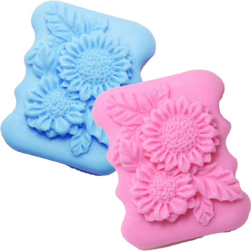 Margrietiņas lapu ziepes silikona veidne DIY augu ziedu sveču sveķu ģipša izgatavošanas rīks Taisnstūra šokolādes kūkas veidne mājas dekorēšanai