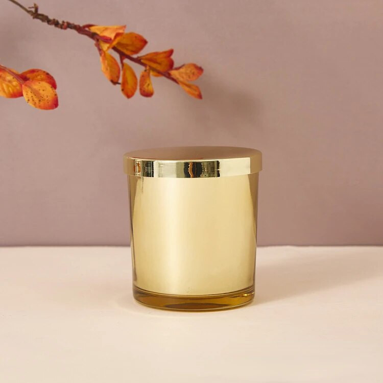 Sveču burciņas 240ml Golden Rose Stikla sveču krūze Electrolated Aromterapijas krūze Tukša sveču burka sveču trauks m