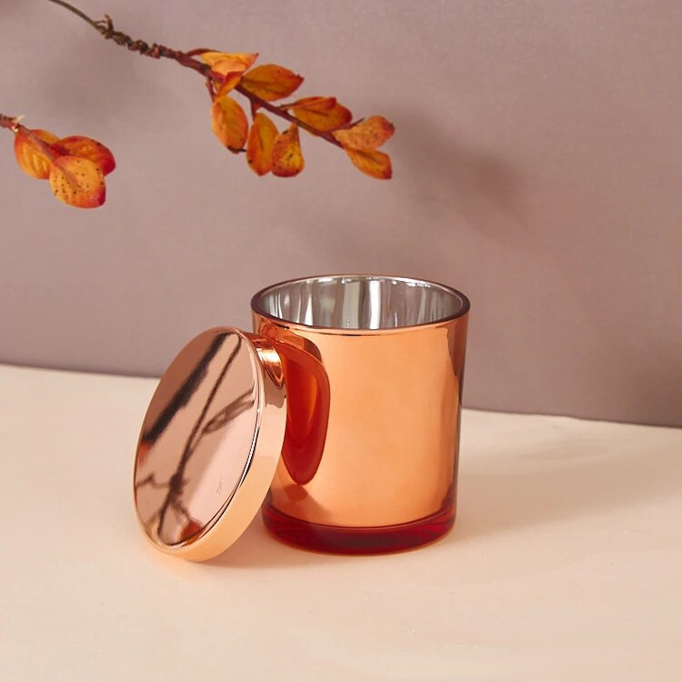 Sveču burciņas 240ml Golden Rose Stikla sveču krūze Electrolated Aromterapijas krūze Tukša sveču burka sveču trauks m