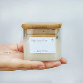 1 gab Diy kvadrātveida sveču tukšas krūzes ar lūpu radošām caurspīdīgām rokām gatavotām smaržīgām svecēm, stikla tukšām burciņām dzimšanas dienā kāzu dāvana