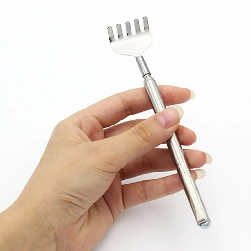 5 vnt., ištraukiamas teleskopinis nugarėlės braukiklis, nerūdijančio plieno nešiojamasis teleskopinis ištraukiamas, patogus kišeninis rašiklio užsegimas.