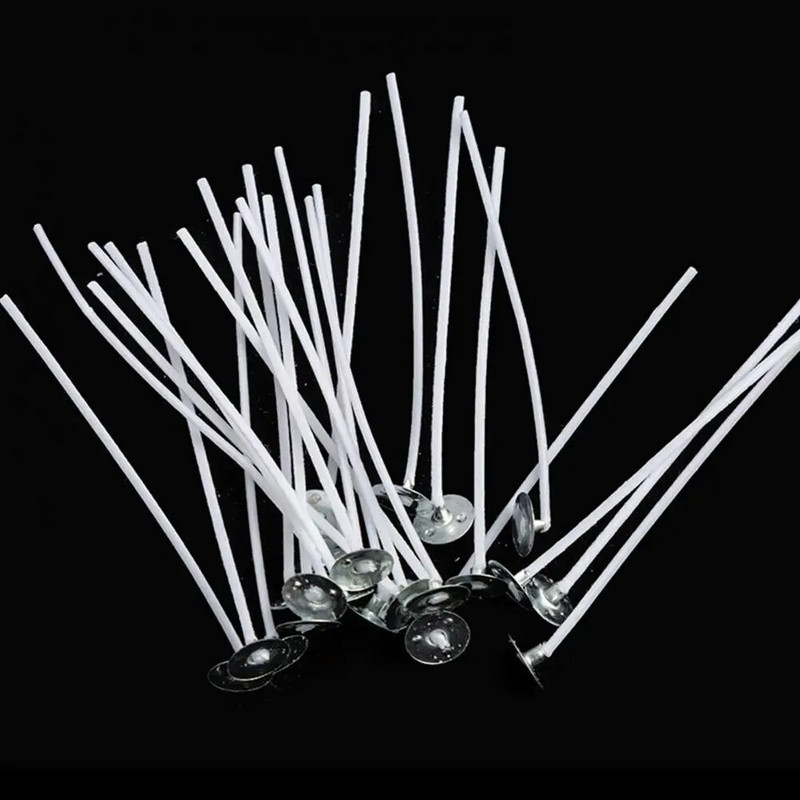 50 gab. kokvilnas sveču daktis, dabīgas, videi draudzīgas, bez smaržas, lēni degošas sveču daktis, DIY izgatavošanas komplekts