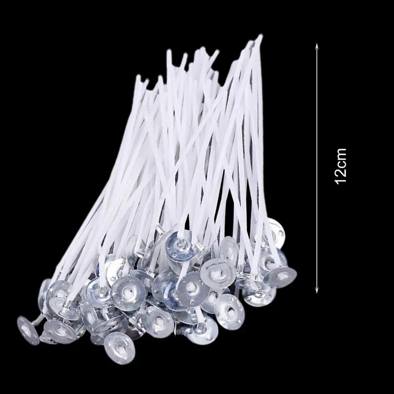 50 gab. kokvilnas sveču daktis, dabīgas, videi draudzīgas, bez smaržas, lēni degošas sveču daktis, DIY izgatavošanas komplekts