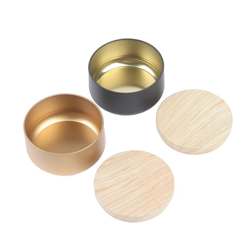 Prabangūs žvakių stiklainiai su dangteliu Tūriniai apvalūs žvakių konteineriai, tuščios laikymo dėžutės, skirtos „pasidaryk pats“ tepalams, odos priežiūrai, grožio pavyzdžiams