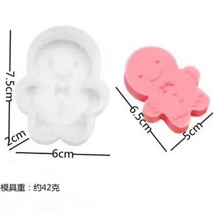 Smile piparkūku vīrs sveces silikona veidne DIY rokām darināta aromātiska sveču izgatavošana vaska pelējuma hocolate Fondant veidnes Mājas dekora dāvana