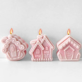 Karikatūra Piparkūku Māja Svece Silikona Veidne Ziemassvētku Celtniecība Ziepju sveķu Kristāla izgatavošana Svētku ballīšu dekors Šokolādes dāvanas