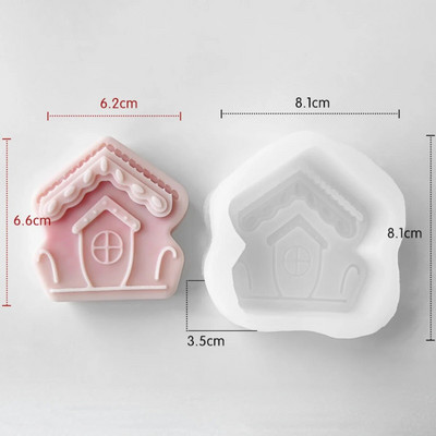 Karikatūra Piparkūku Māja Svece Silikona Veidne Ziemassvētku Celtniecība Ziepju sveķu Kristāla izgatavošana Svētku ballīšu dekors Šokolādes dāvanas