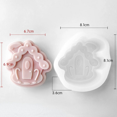 Karikatūra Piparkūku Māja Svece Silikona Veidne Ziemassvētku Celtniecība Ziepju sveķu Kristāla izgatavošana Svētku ballīšu dekors Šokolādes dāvanas