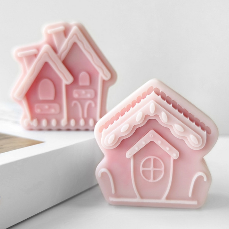 Karikatūra Piparkūku Māja Svece Silikona Veidne Ziemassvētku Celtniecība Ziepju sveķu Kristāla izgatavošana Svētku ballīšu dekors Šokolādes dāvanas