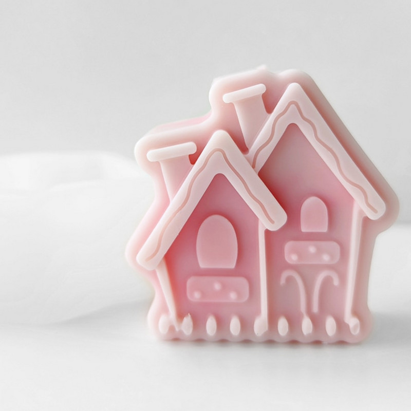 Karikatūra Piparkūku Māja Svece Silikona Veidne Ziemassvētku Celtniecība Ziepju sveķu Kristāla izgatavošana Svētku ballīšu dekors Šokolādes dāvanas
