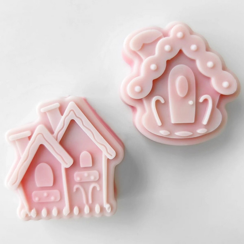 Karikatūra Piparkūku Māja Svece Silikona Veidne Ziemassvētku Celtniecība Ziepju sveķu Kristāla izgatavošana Svētku ballīšu dekors Šokolādes dāvanas