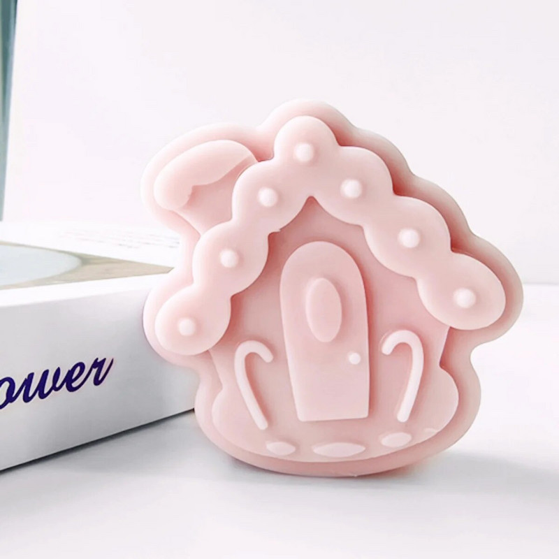 Karikatūra Piparkūku Māja Svece Silikona Veidne Ziemassvētku Celtniecība Ziepju sveķu Kristāla izgatavošana Svētku ballīšu dekors Šokolādes dāvanas