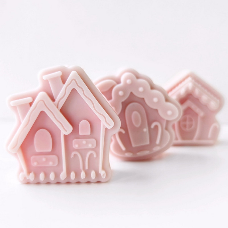 Karikatūra Piparkūku Māja Svece Silikona Veidne Ziemassvētku Celtniecība Ziepju sveķu Kristāla izgatavošana Svētku ballīšu dekors Šokolādes dāvanas