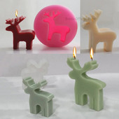 3D Mini Elk silikonski kalup za svijeće slatke božićne životinje za aromaterapiju od smole za izradu DIY čokoladnih ledenih kolača Alati za pečenje