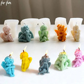 Izklaidei eņģeļu smaržas sveces silikona veidne spārnota eņģeļa kūkas ornamenta veidne eņģelis ar rokām gatavota ziepju svece sveķu veidne