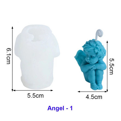 Izklaidei eņģeļu smaržas sveces silikona veidne spārnota eņģeļa kūkas ornamenta veidne eņģelis ar rokām gatavota ziepju svece sveķu veidne
