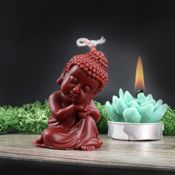 Направи си сам Свещ Буда Силиконова форма Медитация Пеене Свещ с аромат на Буда Гипсови орнаменти Декоративна сапунена торта Домашни занаяти