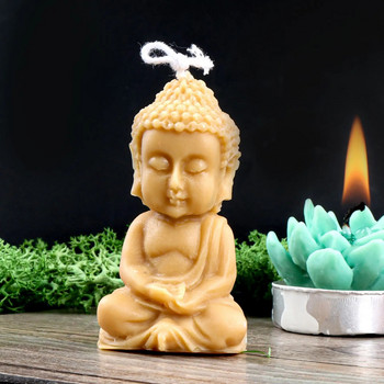 Направи си сам Свещ Буда Силиконова форма Медитация Пеене Свещ с аромат на Буда Гипсови орнаменти Декоративна сапунена торта Домашни занаяти