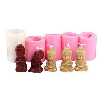 DIY Buddha Candle Mould Silicone Meditation Chanting Buddha Scented Candle Γύψινα στολίδια Διακοσμητικό κέικ σαπουνιού Χειροτεχνίες για το σπίτι