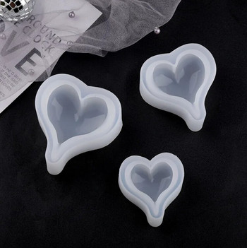 Clear Love Heart Shape Silicone Resin Liquid Mold Νέα κρυστάλλινα καλούπια κέικ DIY Εργαλείο παρασκευής κεριών Καλούπι σαπουνιού καρδιάς