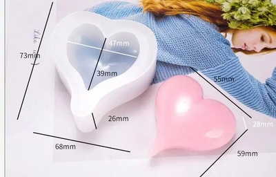 Caurspīdīga mīlestības sirds formas silikona sveķu šķidrā veidne Jauna kristāla kūku veidnes DIY sveču izgatavošanas rīks sirds ziepju veidne