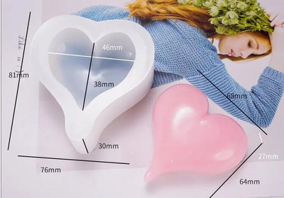 Caurspīdīga mīlestības sirds formas silikona sveķu šķidrā veidne Jauna kristāla kūku veidnes DIY sveču izgatavošanas rīks sirds ziepju veidne