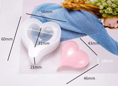 Caurspīdīga mīlestības sirds formas silikona sveķu šķidrā veidne Jauna kristāla kūku veidnes DIY sveču izgatavošanas rīks sirds ziepju veidne